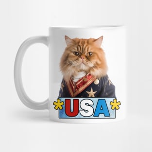 Patriotic Ginger Persian Cat Mug
